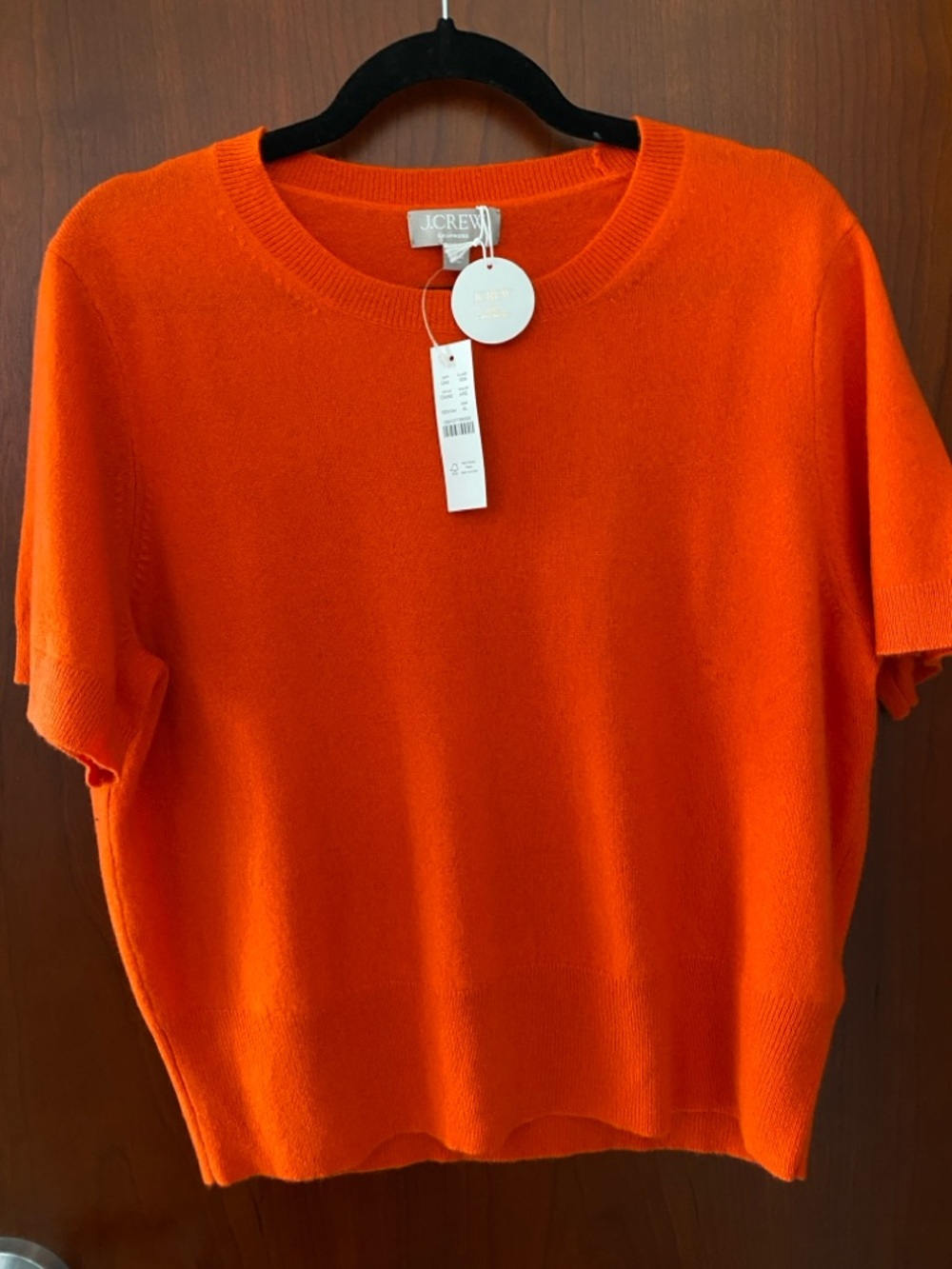 J. Crew Cashmere shrunken T-shirt- Bright Orange